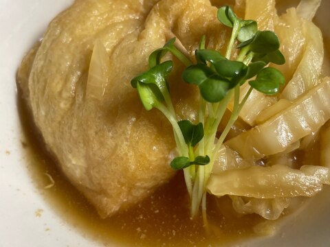 すき焼きのタレで簡単！白菜の芯と巾着玉子の甘辛煮